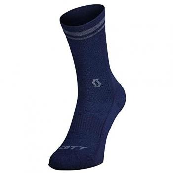 Calcetín para Running Merino Crew Scott - Ajuste Perfecto, color Dark Blue/Metal Blue, talla 42, unisex adulto
