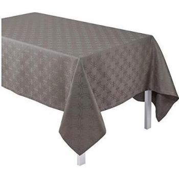 Le Jacquard Francais 22545 - Mantel anillos algodón taupe 250 x 170 cm