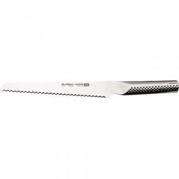 Global UKON Bread Knife with 22cm Blade, CROMOVA 18 Stainless Steel