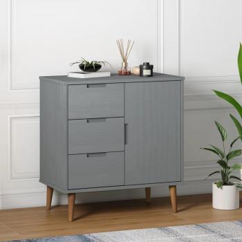 Aparador MOLDE madera maciza de pino 76,5x40x80 cm Mueble de Almacenaje de Salón con Armarios con Puertas y Cajón de Madera, Buffet para salón Moderno, Armario
