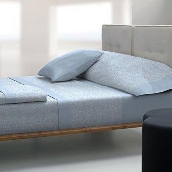 Tolrà TK016  - Juego de sabanas con 3 piezas para cama de  180 cm, color celeste
