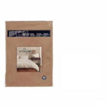 Juego de Sábanas Suaves para Cama de 90 Marrón (12 Unidades) - 100% Poliéster