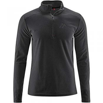 Maier Sports Men's Black Half-Zip Fleece Pullover Dennis