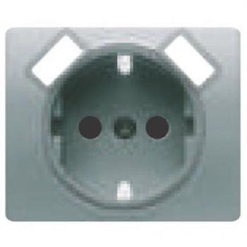 Tapa base de enchufe schuko con USB doble aluminio mercurio BJC IRIS 18724-USB-MA