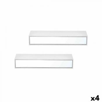 Estantes de Madera MDF con Espejo, Set de 2 Piezas (4 Unidades)