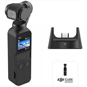 DJI Osmo Pocket Prime Combo Cámara con Estabilizador, 3 Ejes, Kit de Accesorios y Care Refresh, Cámara Integrada, 12 MP 1/2.3 pulgadas CMOS, Video 4K, óptimo para Smartphone, Android, iPhone, Negro