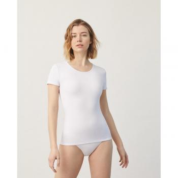 Camiseta térmica de mujer de manga corta y cuello redondo