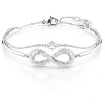 Swarovski Hyperbola Infinity White Crystal Rhodium Plated Bangle