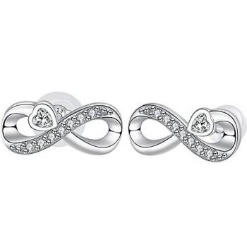 Arrebol Pendientes Infinito Mujer Plata de Ley 925 Símbolo del Infinito Amor Niña con Circonita Cúbica Regalo de Joyería