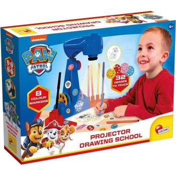 Proyector de Dibujo Patrulla Canina con Luz - Incluye Imágenes para Calcar, Rotuladores, Pegatinas, Folios, Tijeras y Pegamento - Juguete Creativo para Niños a Partir