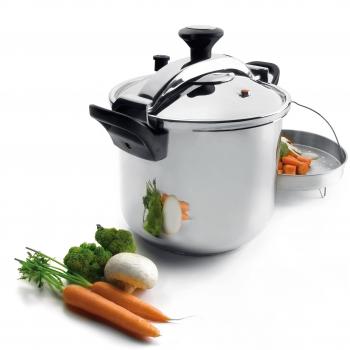 Lacor 71875-Olla a presión Classic, 15 L, Acero Inoxidable 18/10, 26 cm