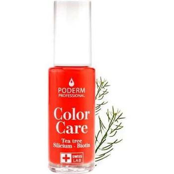 Esmalte de Uñas Poderm Color Care Rosa Coral 8ml con Tea Tree, Silicium y Biotina - Suizo, Especial para Uñas Dañadas