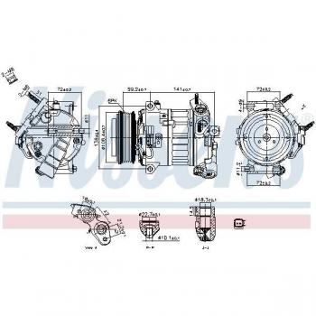 Compresor de aire acondicionado NISSENS 890796