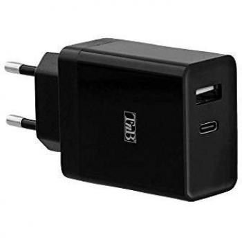 TNB CHPD30W - Cargador de red USB-C con cable USB A 30 W, color negro