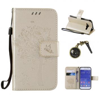 Funda de poliuretano y silicona, pintada, De Piel sintética, para smartphone Samsung Galaxy Grand Prime SM-G360, SM-G360H, SM-G361F