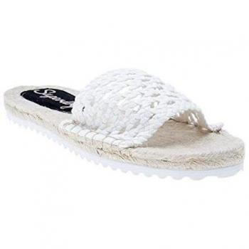Superdry Macrame Espadrille Slide, Alpargata para Mujer, Blanco
