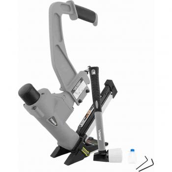 3-in-1 Pneumatic Nailer and Stapler Kit with White Rubber Hammer, Ergonomic Design for 15.5-Gauge and 16-Gauge Flooring