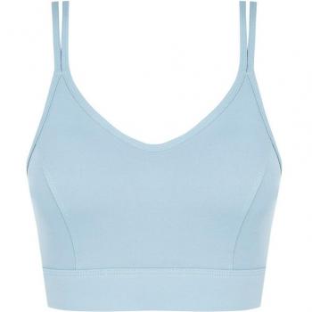 Top Nidra Stone Blue de Sujeción Alta y Espalda Cruzada con Mesh para Mujer