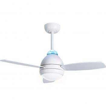 Ventilador de Techo Sulion Luca Blanco 97cm con Luz LED, Proyector y Altavoz DC 24W