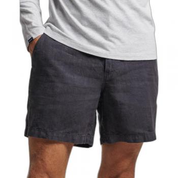 Superdry Overdyed Linen Casual Shorts for Men - Blue Graphite, XXL