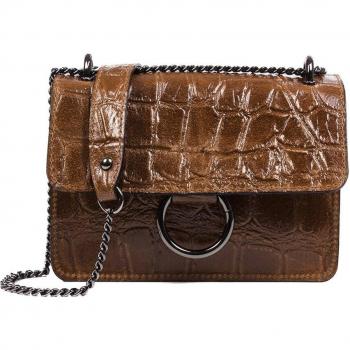 Firenze Artegiani Fabrizia Bolso bandolera Mujer Piel auténtica Gamuza Grabado Cocodrilo Grande Camoscio Made in Italy Vera Pelle Italiana