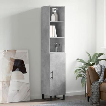 Aparador de madera contrachapada gris hormigón 34,5x34x180 cm vidaXL