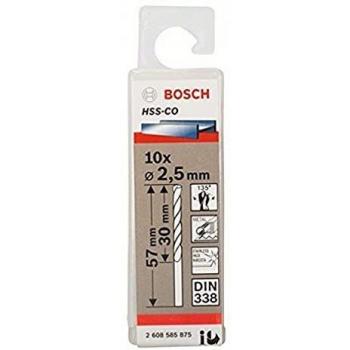 Bosch 2 608 585 875 - Pack de 10 brocas metálicas HSS-Co, DIN 338
