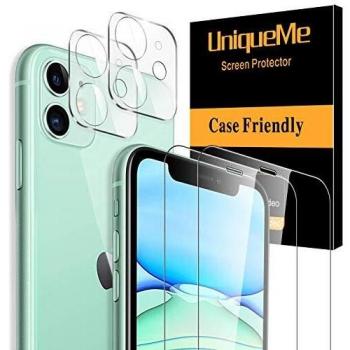 [4 Pack] UniqueMe 2 Pack Protector de Pantalla Compatible con iPhone 11