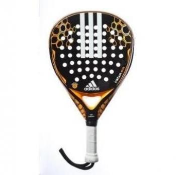 adidas Carbon Attk - Pala pádel unisex, color negro / naranja / blanco, talla única