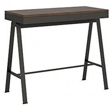 Consola Extensible 90x40/300 cm Banco Evolution Nogal con Estructura Antracita