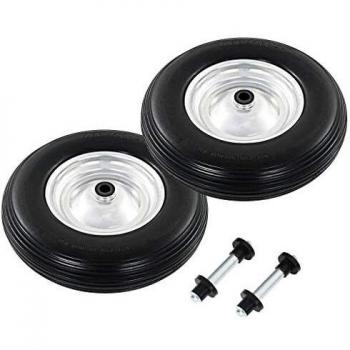 vidaXL 2x Rueda Carretilla Eje Macizo PU 4.00-8 390 mm Grúas Cargas Trolley