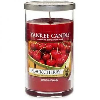 Yankee Candle 1221179e 14 cm Black Cherry Perfect Pillar Jar Candle, Rojo, Mediano