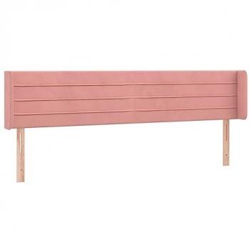 Cabecero con LED de terciopelo rosa 183x16x78/88 cm