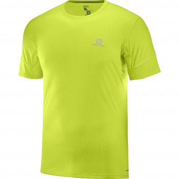Salomon Agile SS Camiseta de Manga Corta, Hombre, Verde Lima