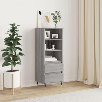 Aparador alto de madera contrachapada gris Sonoma 40x36x110 cm