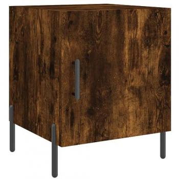 Mesita de noche madera de ingeniería 40x40x50 cm roble ahumado