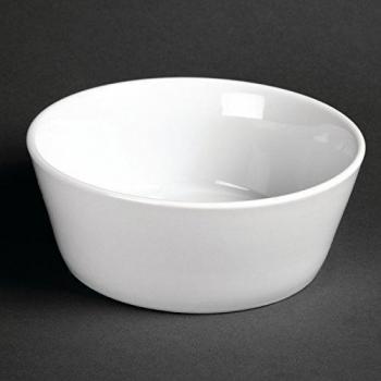 Olympia U164 Whiteware inclinado Edge Tazón, blanco