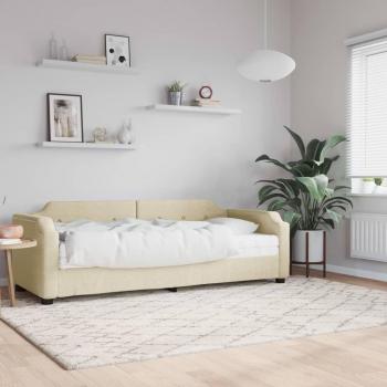 Sofá cama con colchón crema 80x200 cm en tela Vidaxl