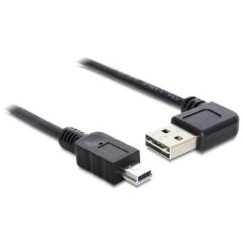 Cable USB 2.0 A a MiniUSB de 3m, Negro, Conector EASY y ángulo de 90 grados
