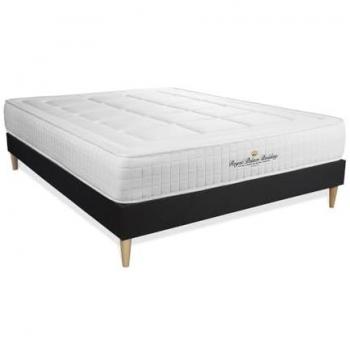 Pack Royal Palace Bedding - Somier negro + Colchón de espuma viscoelástica 135 x 220 cm, 3 zonas de confort