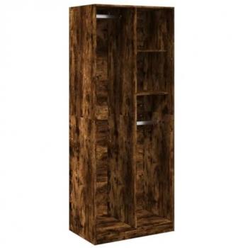 Armario de madera de ingeniería color roble ahumado 80x50x200 cm