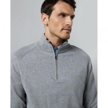 Jersey de hombre media cremallera liso lana cashmere Dustin