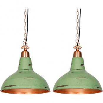Set de 2 lámparas colgantes vintage cobre Goliath Grande