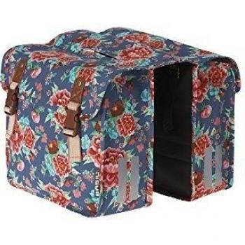 BASIL Kinder-Doppelpacktasche 'Bloom Double Bag' Volumen: ca. 20l, aus wasserabweisendem Polyester, Reflex auf allen Seiten, mit abgesteppten Spannbandaussparungen, indigo blue