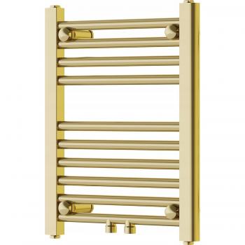 Radiador secatoallas eléctrico y de agua 140W 50x40x3cm, Dorado