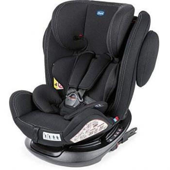 Chicco Unico Plus Silla Coche Reclinable Bebés de 0-36 kg, Grupo 0+/1/2/3, Niños de 0 a 12 Años, ISOFIX, Fácil Instalar, Reposacabezas Ajustable, Protección Lateral, Reductor Bebé, Color Negro