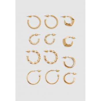 Basic Gold Earring Set of 6 Pairs