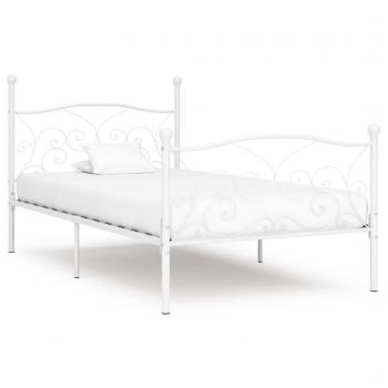 Cama con somier de metal blanco 90x200 cm sin colchón Día y Noche Vidaxl