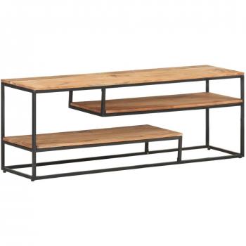 Mueble para TV de madera maciza de acacia 130x30x45 cm