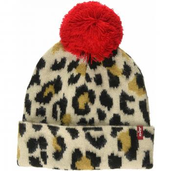 Levi's Leopard Beanie Gorro de Punto, Marrón